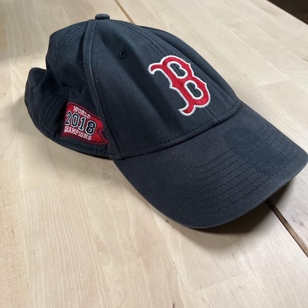 Boston Red Sox 2018 World Series Adjustable Hat Jet Blue MLB Sticker Shadow